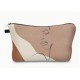 Pochette visage maron/beige