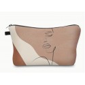 Pochette visage maron/beige