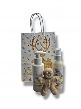 Sac Noël - 1 savon pain épice 70g + 1 lait démaquillant (au choix) + 1 lait corporel (au choix)