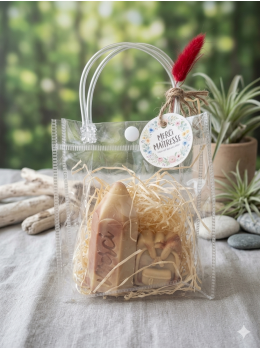Sac + 1 savon crayon 90gr + 1 savon cartable 30gr