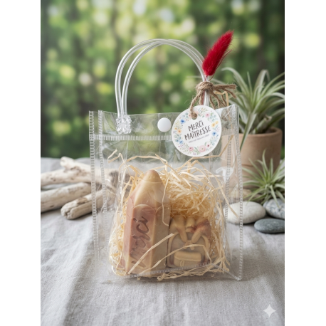 Sac + 1 savon crayon 90gr + 1 savon cartable 30gr