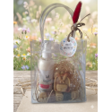 Sac + 1 lait corporel au choix 100 ml + 1 savon merci  25gr+ 1 savon cartable 30gr